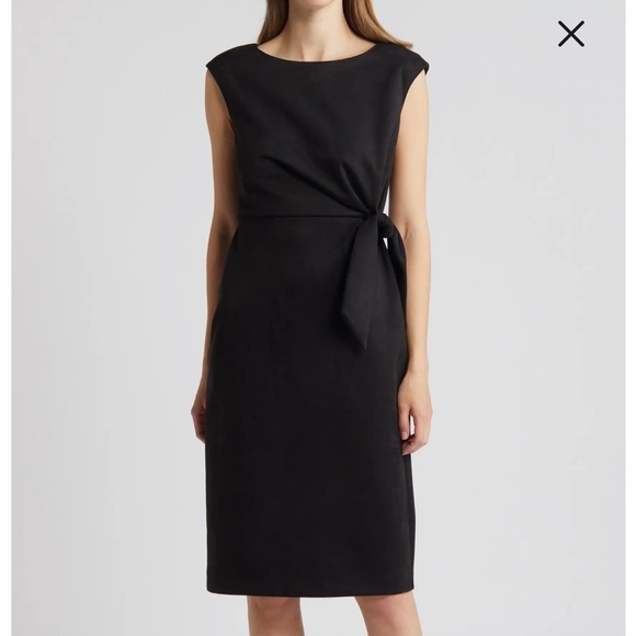 Side Tie Sleeveless Microsuede Sheath Dress NWT - Picture 1 of 7